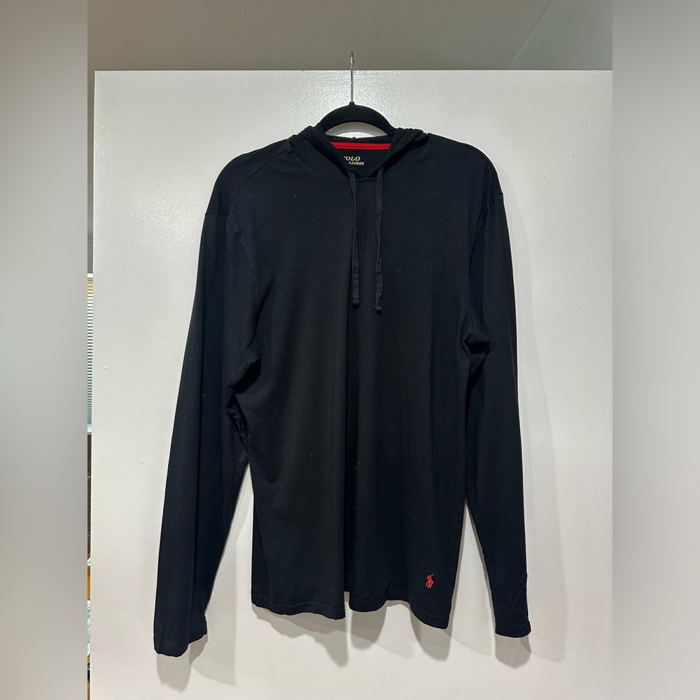 Mens Polo Ralph Lauren Light Weight Black Hoodie